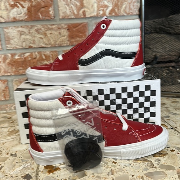 Vans Skate Sk8 hi Sport leather chilly pepper true white pop Cush - Picture 2 of 10